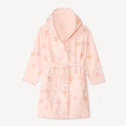 Badjas van badstof met bloemenprint meisjes
