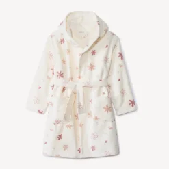 Badjas van badstof met bloemenprint meisjes