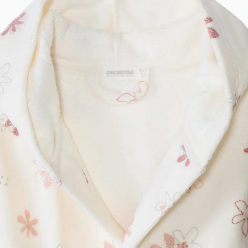 Badjas van badstof met bloemenprint meisjes