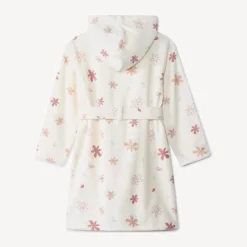 Badjas van badstof met bloemenprint meisjes