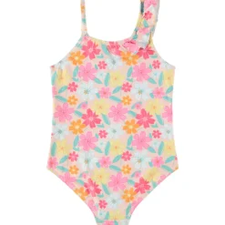 Badpak eendelig met bloemenprint meisjes