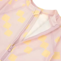 Badpak met korte mouwen M98 (25-36 maanden) Checkerboard Pale Pink/Yellow