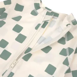 Badpak met korte mouwen M98 (25-36 maanden) Checkerboard Sea Salt/Green