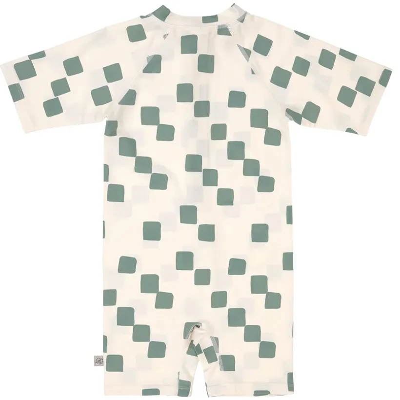 Badpak met korte mouwen M98 (25-36 maanden) Checkerboard Sea Salt/Green