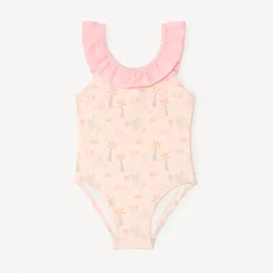 Badpak met ruffles en fantasieprint voor babymeisjes