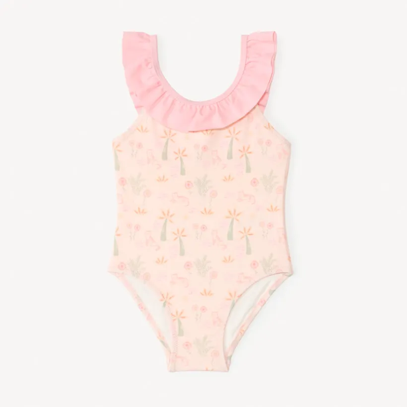 Badpak met ruffles en fantasieprint voor babymeisjes