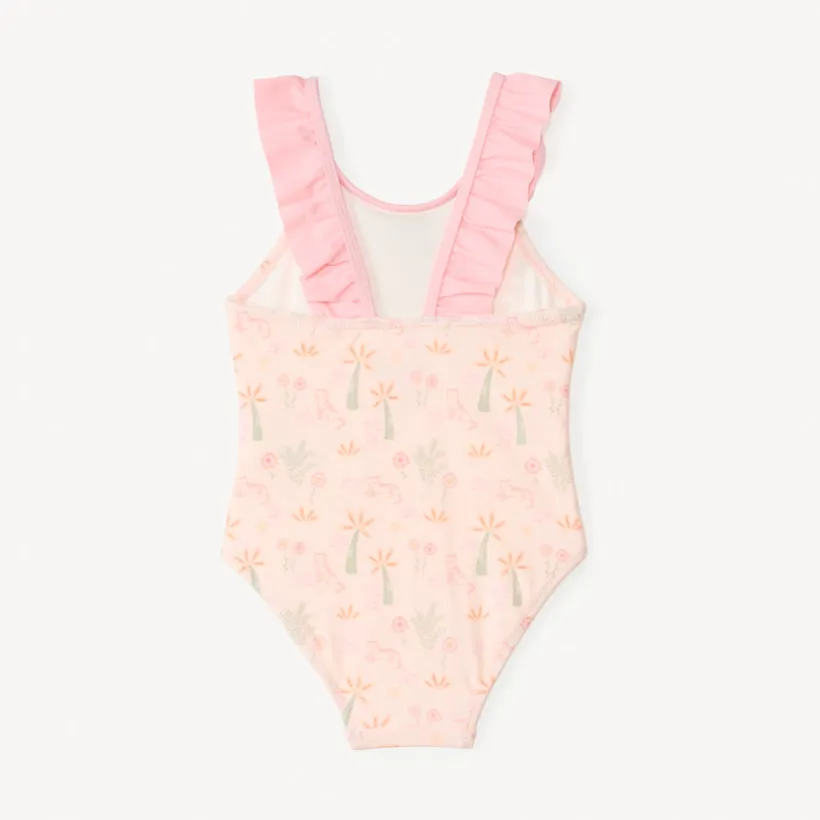 Badpak met ruffles en fantasieprint voor babymeisjes
