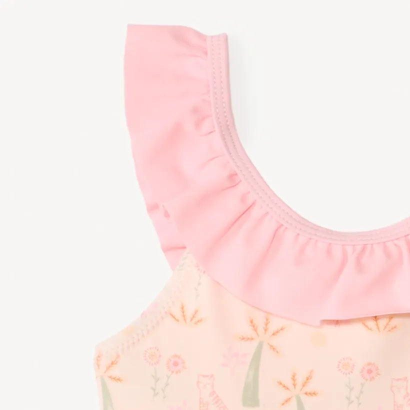 Badpak met ruffles en fantasieprint voor babymeisjes