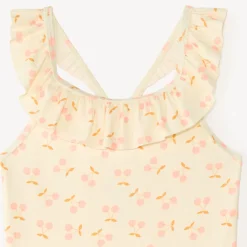 Badpak met ruffles en kersenprint voor babymeisjes