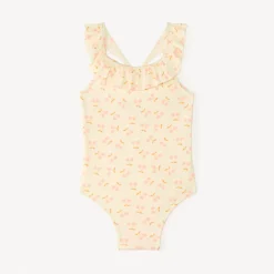 Badpak met ruffles en kersenprint voor babymeisjes