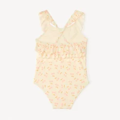 Badpak met ruffles en kersenprint voor babymeisjes