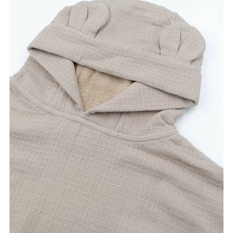 Badponcho gewafeld badstof - Mocha Sand - 0/2 jaar