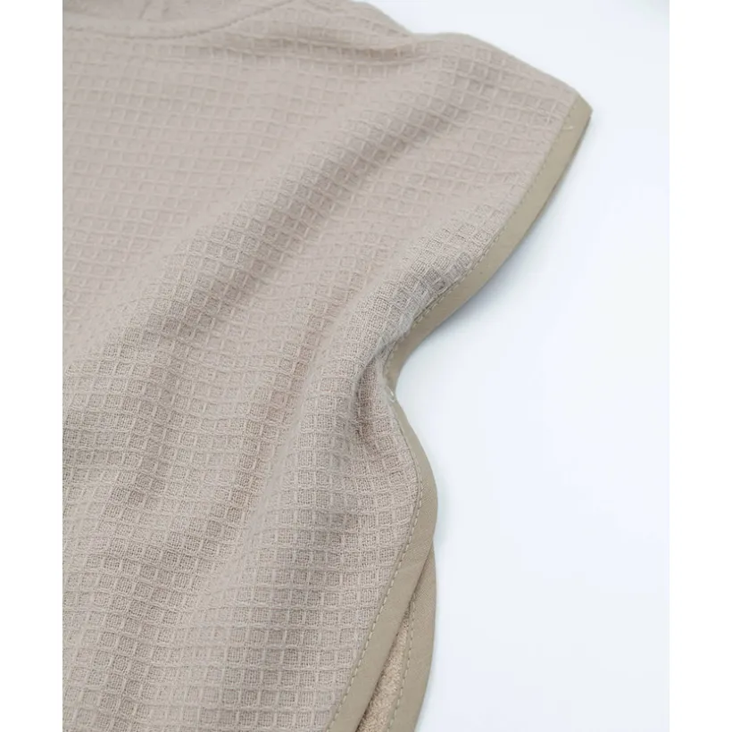 Badponcho gewafeld badstof - Mocha Sand - 0/2 jaar