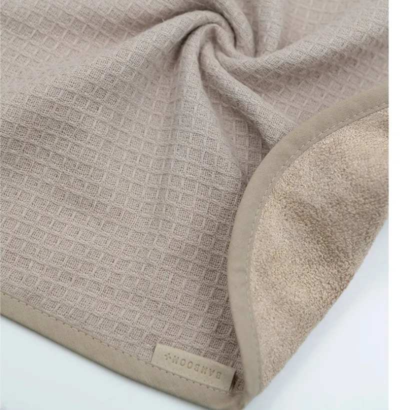 Badponcho gewafeld badstof - Mocha Sand - 0/2 jaar