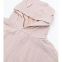 Badponcho gewafeld badstof - Vintage Pink - 0/2 jaar