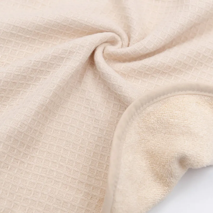 Badponcho gewafeld badstof - Warm White - 2/4 jaar