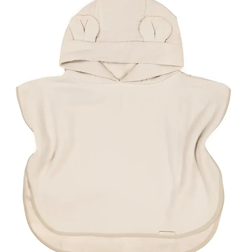 Badponcho gewafeld badstof - Warm White - 0/2 jaar