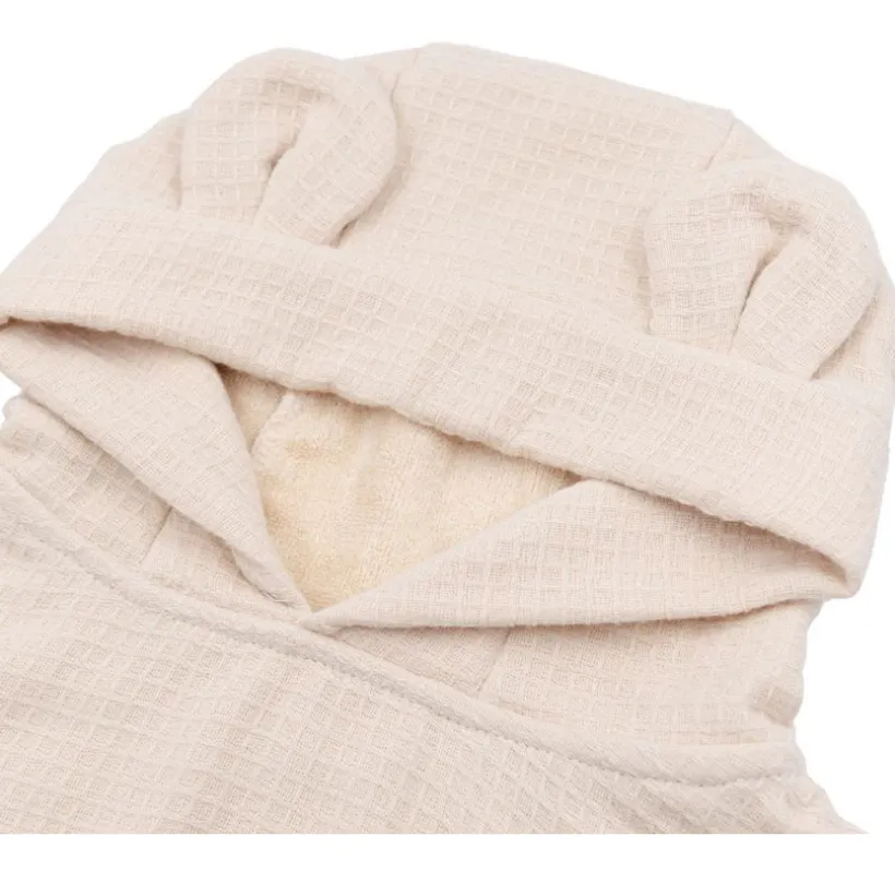 Badponcho gewafeld badstof - Warm White - 0/2 jaar