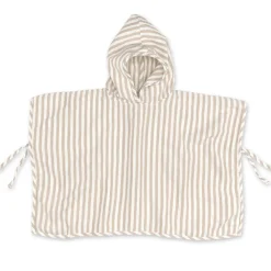 Badponcho mousseline-katoen Stripe 9/36m Sesame