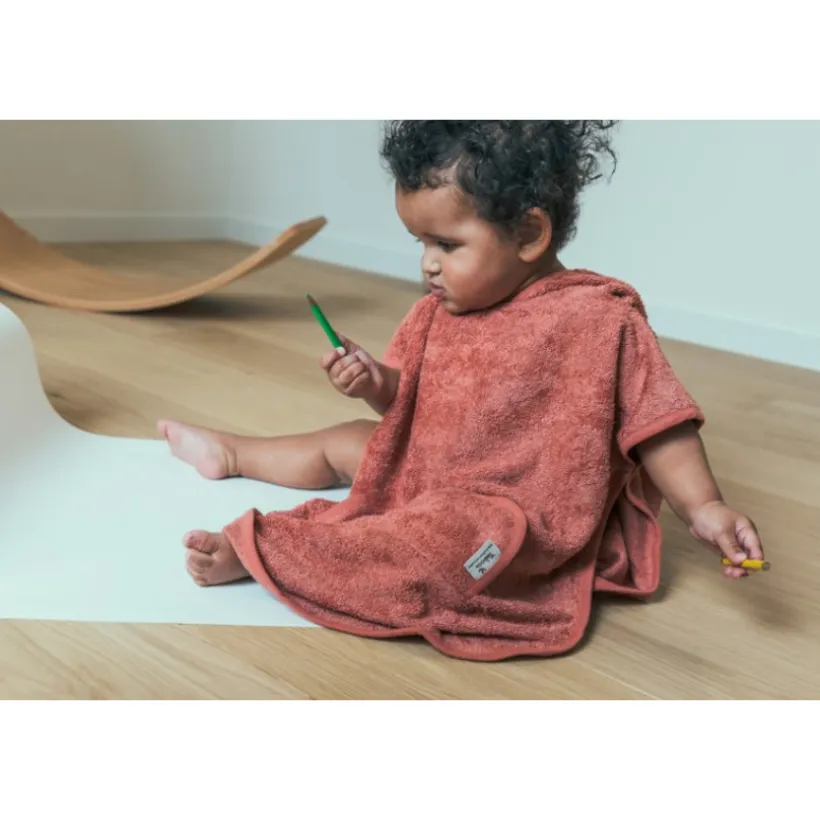 Badponcho V-Hals bamboestof Frosted Almond 2-4 jaar