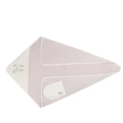 Badset met kap en washandje Little Deer roos/ecru