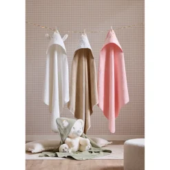 Badset met kap en washandje Roi des Forêts beige