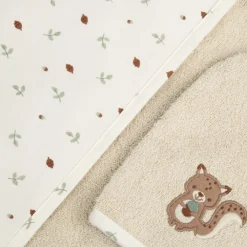 Badset met kap en washandje Roi des Forêts beige