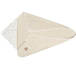Badset met kap en washandje Roi des Forêts beige