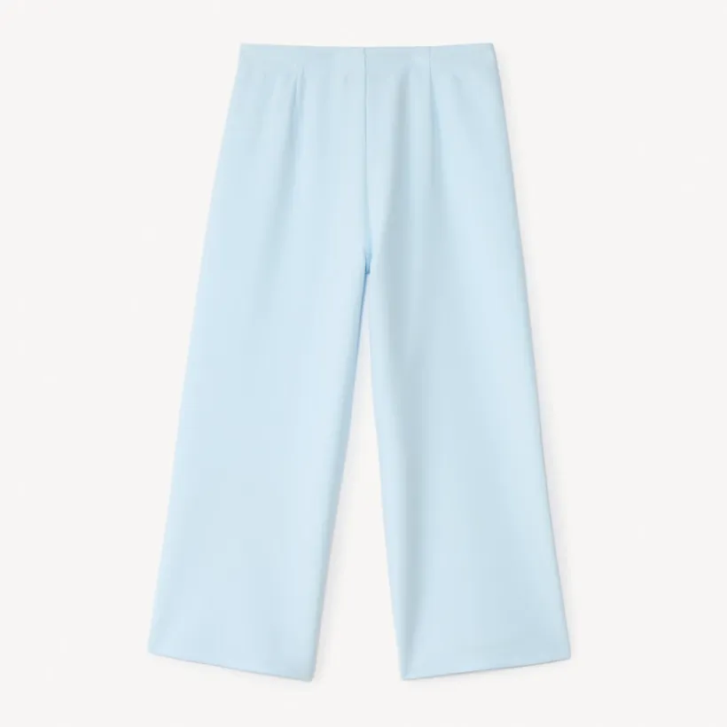 Baggy broek met plooien en geborduurde bloem meisjes