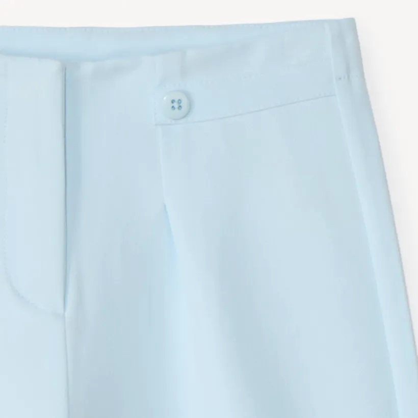 Baggy broek met plooien en geborduurde bloem meisjes