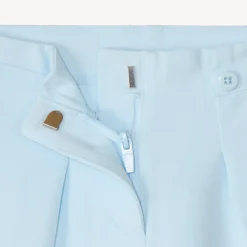 Baggy broek met plooien en geborduurde bloem meisjes