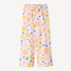 Baggy broek van geweven katoen met bloemenprint meisjes