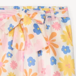 Baggy broek van geweven katoen met bloemenprint meisjes
