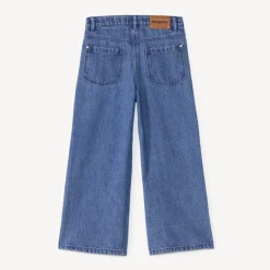 Baggy jeans voor meisjes met patches en strik