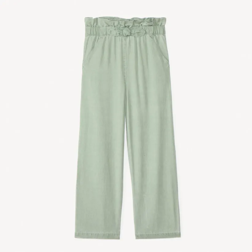 Baggy paper bag broek met strik voor meisje