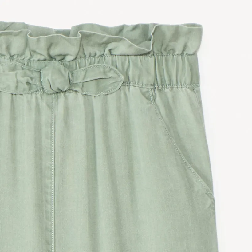 Baggy paper bag broek met strik voor meisje