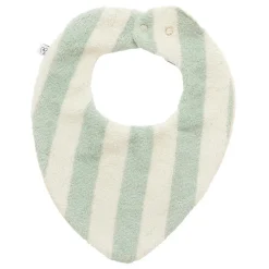 Bandana-slabbetje omkeerbaar Bamboe/katoenen gaas Gestreept Ivoor/Groen van Grijs