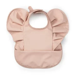 Bavoir à poche Épaulettes volantées powder pink