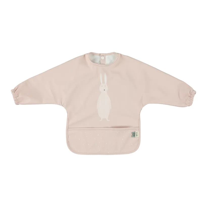 Bavoir tablier imperméable à poche Mrs. Rabbit rose