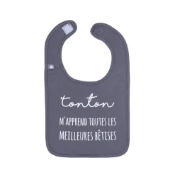 Bavoir "Tonton m'apprend toutes les meilleures bêtises"