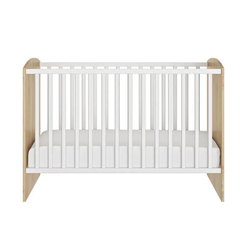 Bed Arthur 60x120 cm - Wit/Eiken
