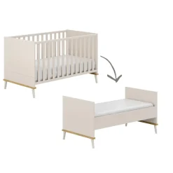 Bed Hazel 70x140 omvormbaar junior bed 70x140cm Kasjmier beige / Eik montana