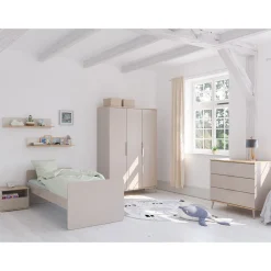 Bed Hazel 70x140 omvormbaar junior bed 70x140cm Kasjmier beige / Eik montana