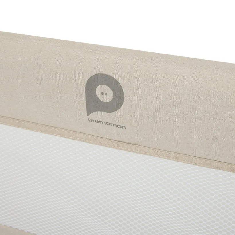 Bedhek met net en zak 150 cm beige