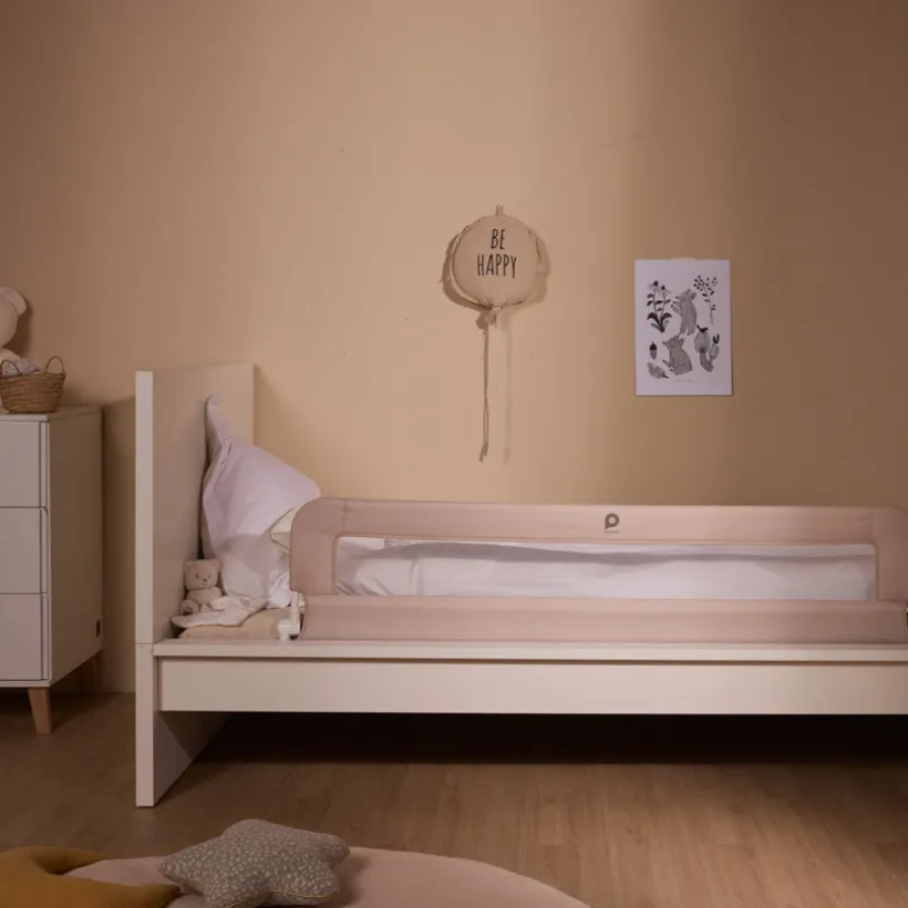 Bedhek met net en zak 150 cm beige