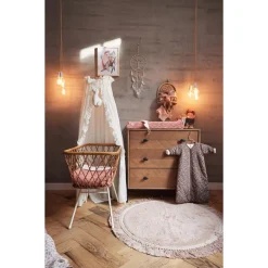 Bedhemel Vintage met ruffles 155cm Ivory