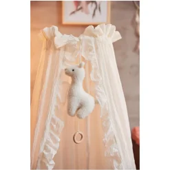 Bedhemel Vintage met ruffles 155cm Ivory