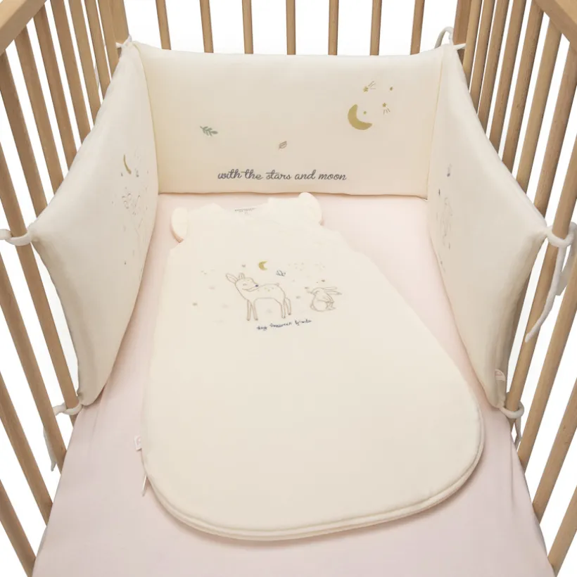 Bed omranding 3 panelen in fluweel Little Deer écru