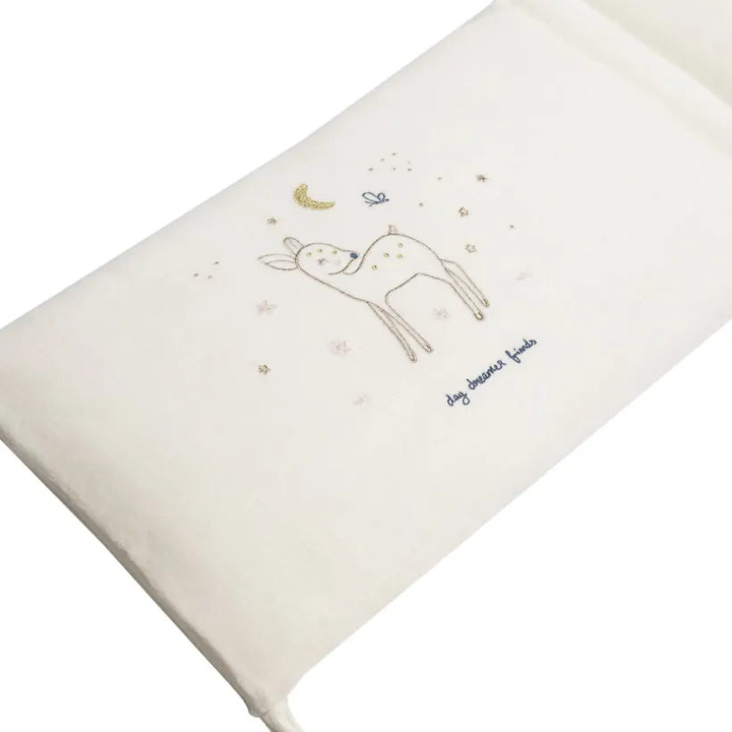 Bed omranding 3 panelen in fluweel Little Deer écru