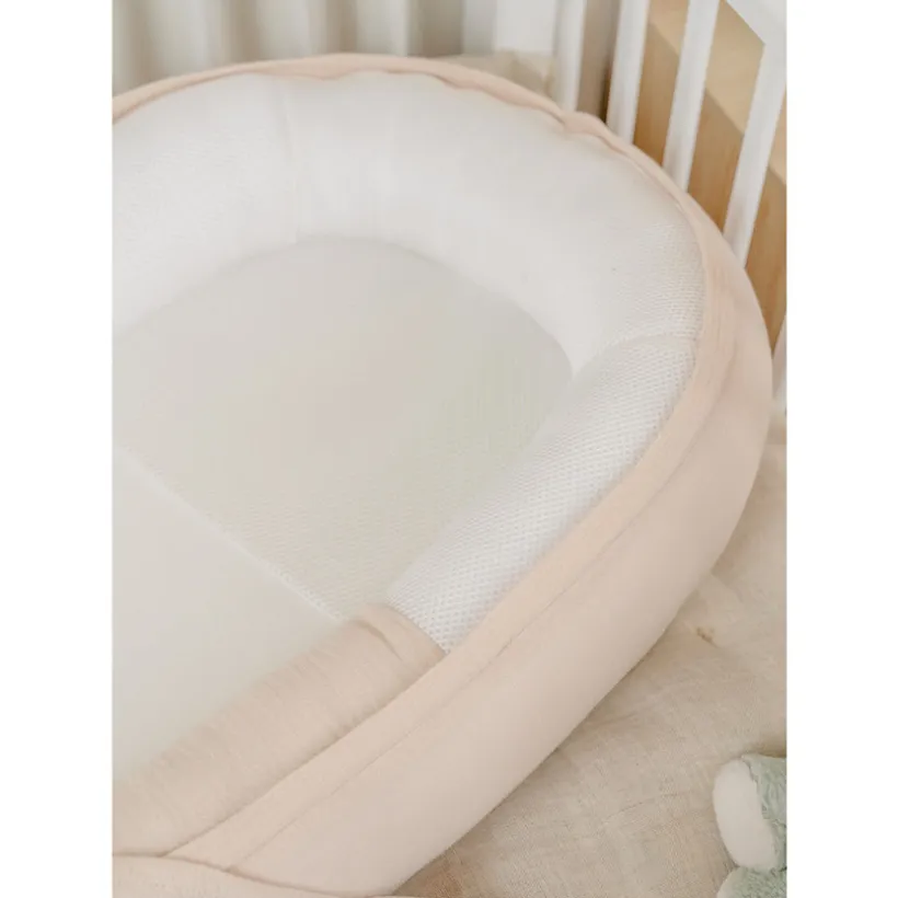 Bedverkleiner babynest Kokkoony mousseline Beige M&M